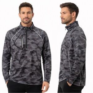 Sunice Camo Pullover Top 1/4 Zip Grey Mens XL Performance Athletic Golf Jersey